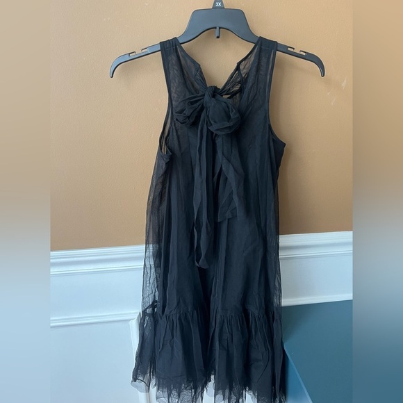 Elegant Black Sheer Sleeveless Tie Back Dress Beach Cover-up - Picture 2 of 3
